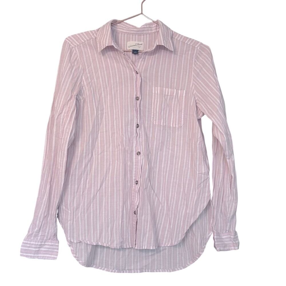 Universal Thread Women's Pink Stripe Long Sleeve Shirt Small
